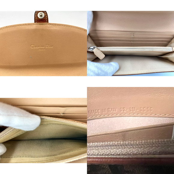 Authentic DIOR Long Wallet Trotter Romantic Brown PVC Leather Heart Charm - Picture 6 of 6